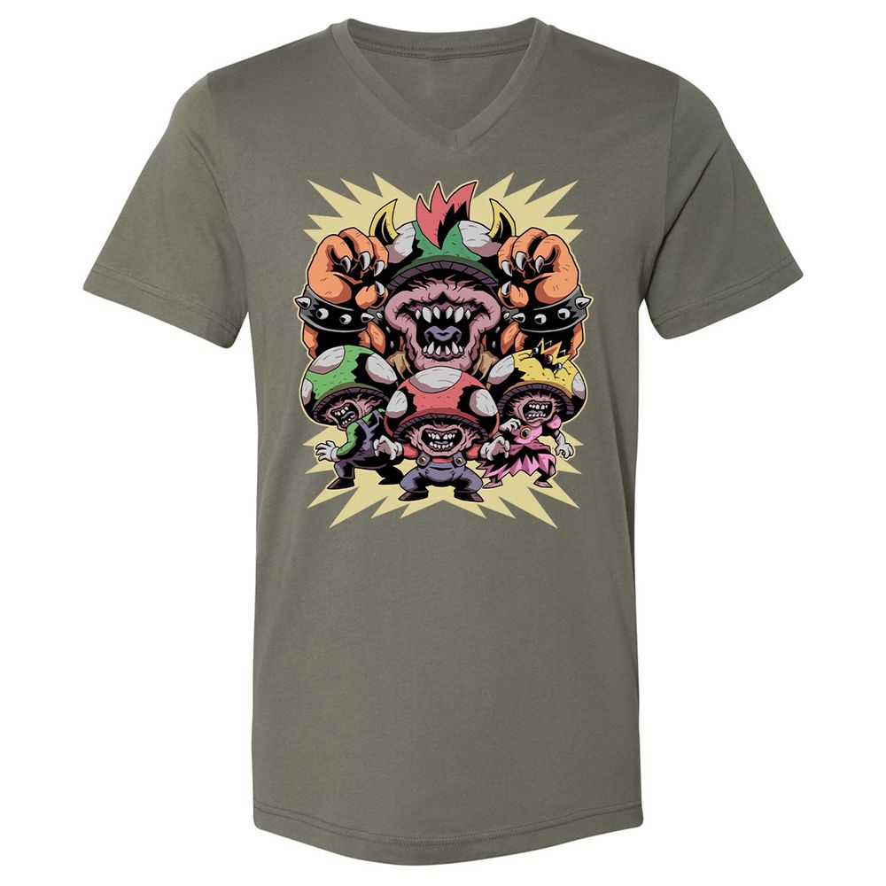 Unisex V-Neck T-Shirt - 65GG824J - Military Green - 10