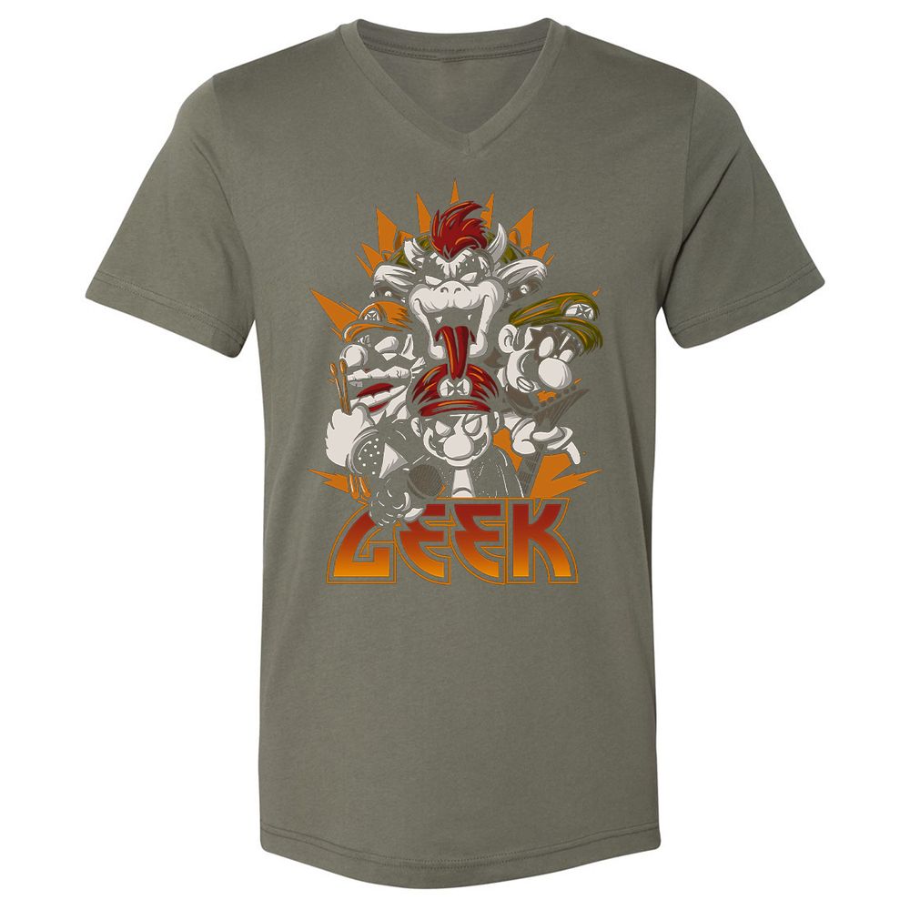 Unisex V-Neck T-Shirt - L9SLEL7E - Military Green - 10
