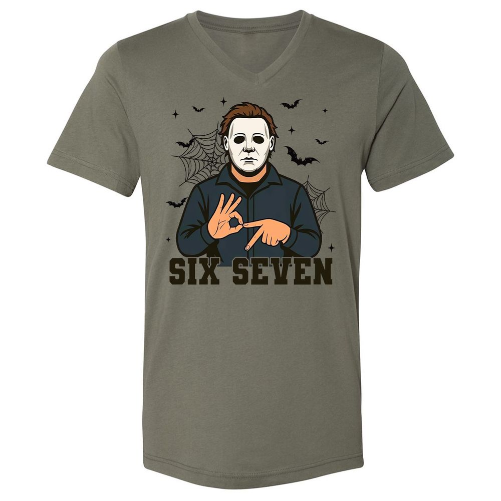 Unisex V-Neck T-Shirt - 5SCMJXG2 - Military Green - 10