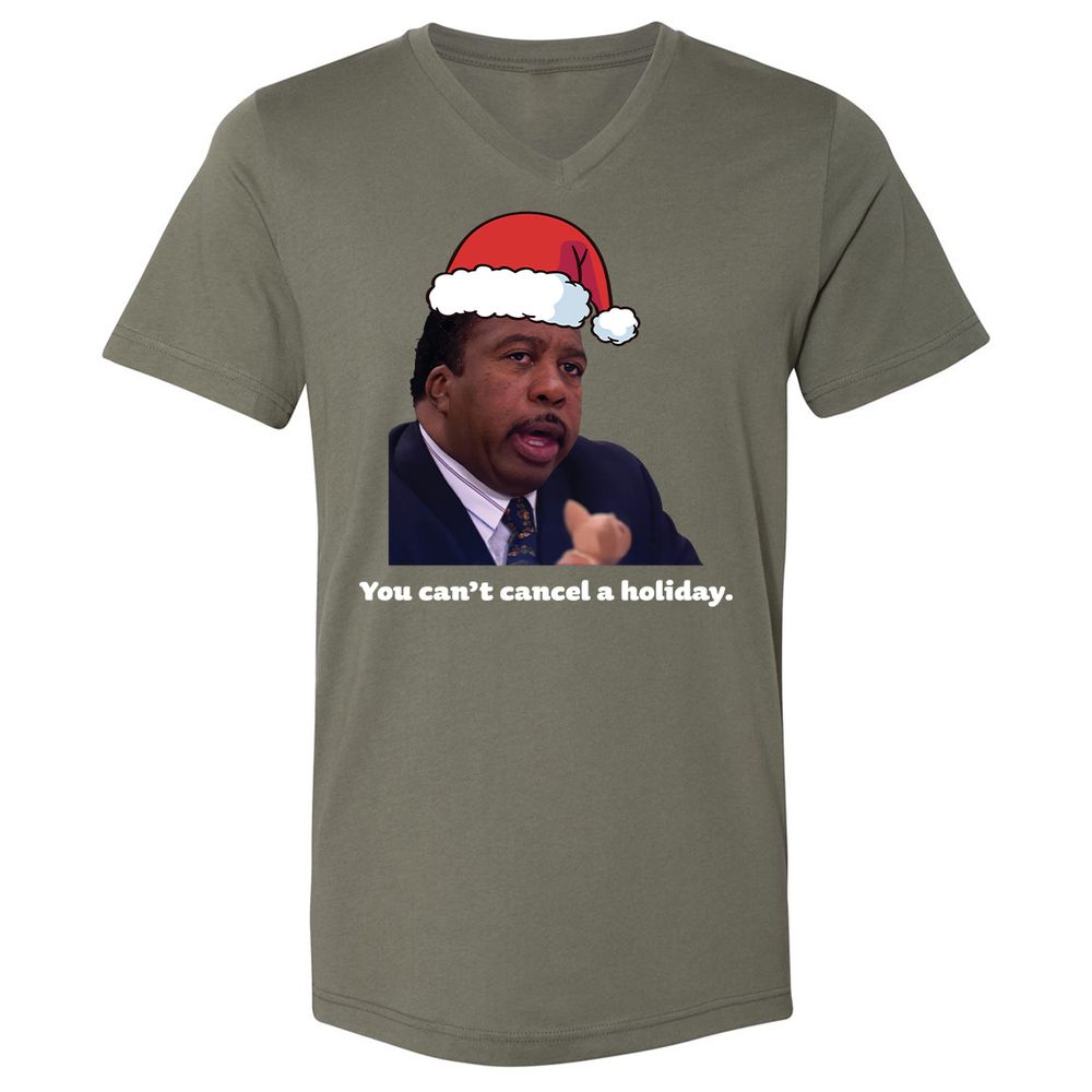 Unisex V-Neck T-Shirt - XZK6U3S8 - Military Green - 10