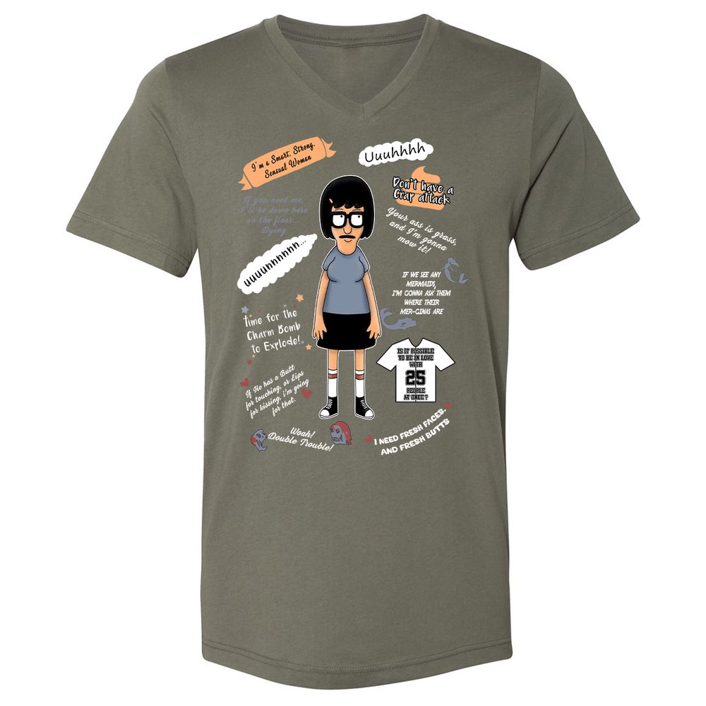 Unisex V-Neck T-Shirt - T3CZVEXZ - Military Green - 10