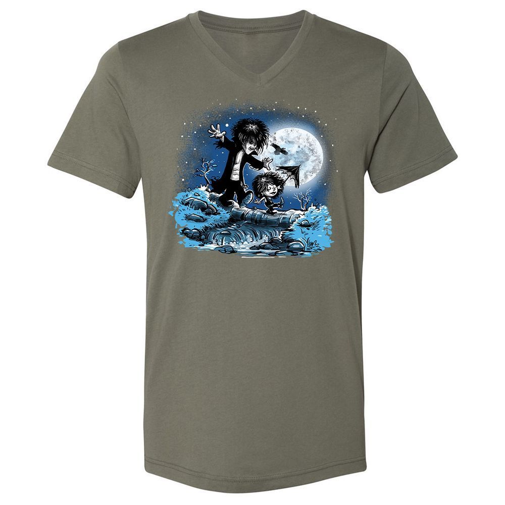 Unisex V-Neck T-Shirt - KNE63WYW - Military Green - 10