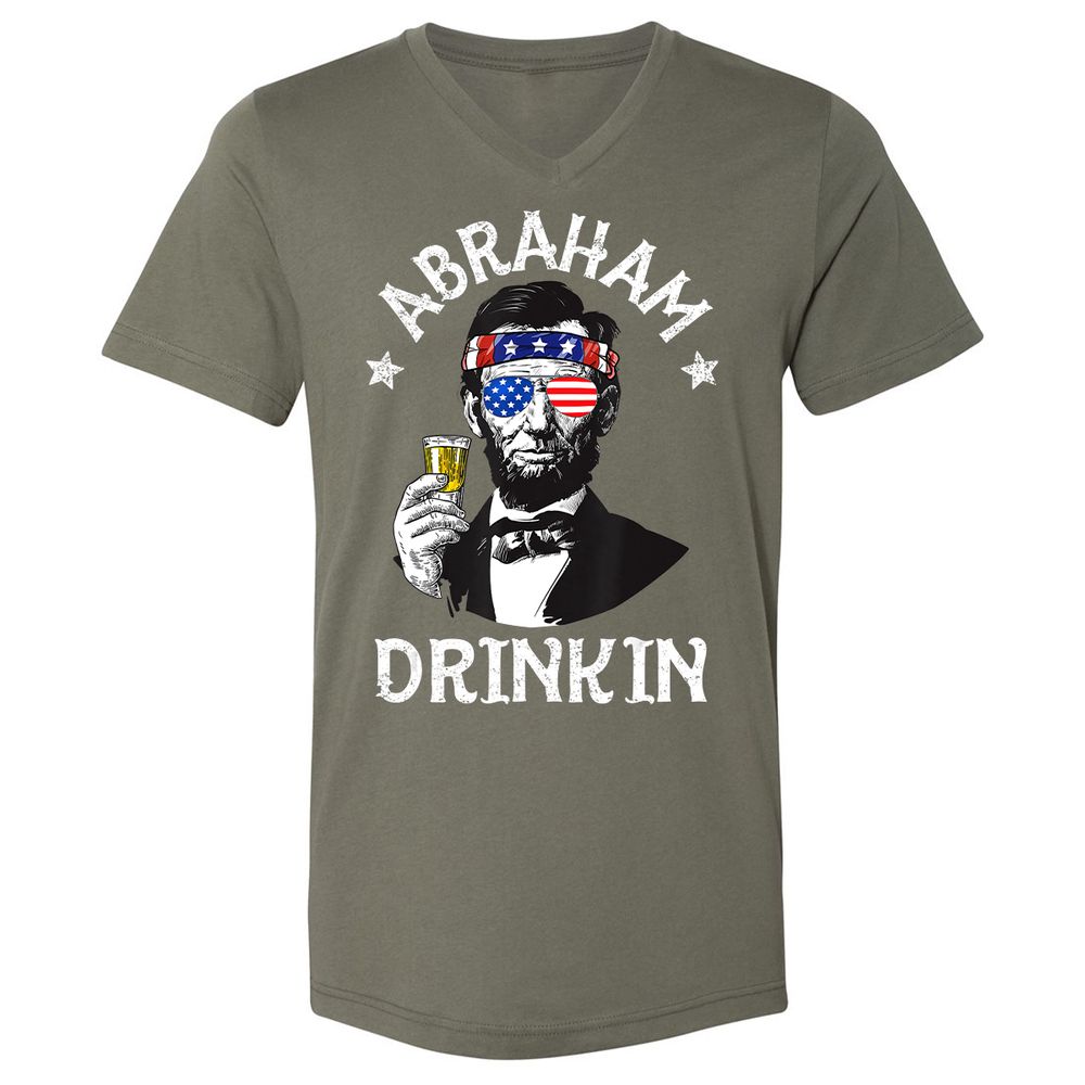 Unisex V-Neck T-Shirt - J3BXWSQ2 - Military Green - 10