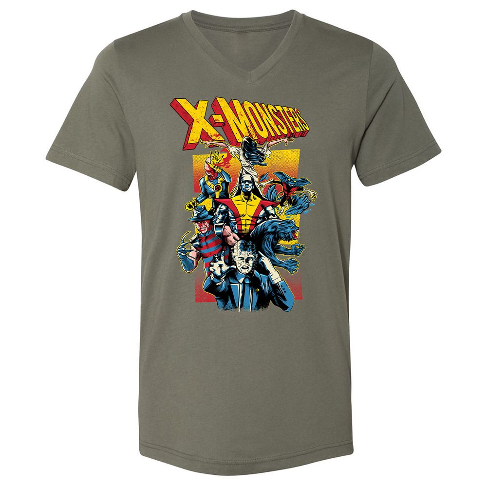 Unisex V-Neck T-Shirt - MDL3JVA7 - Military Green - 10