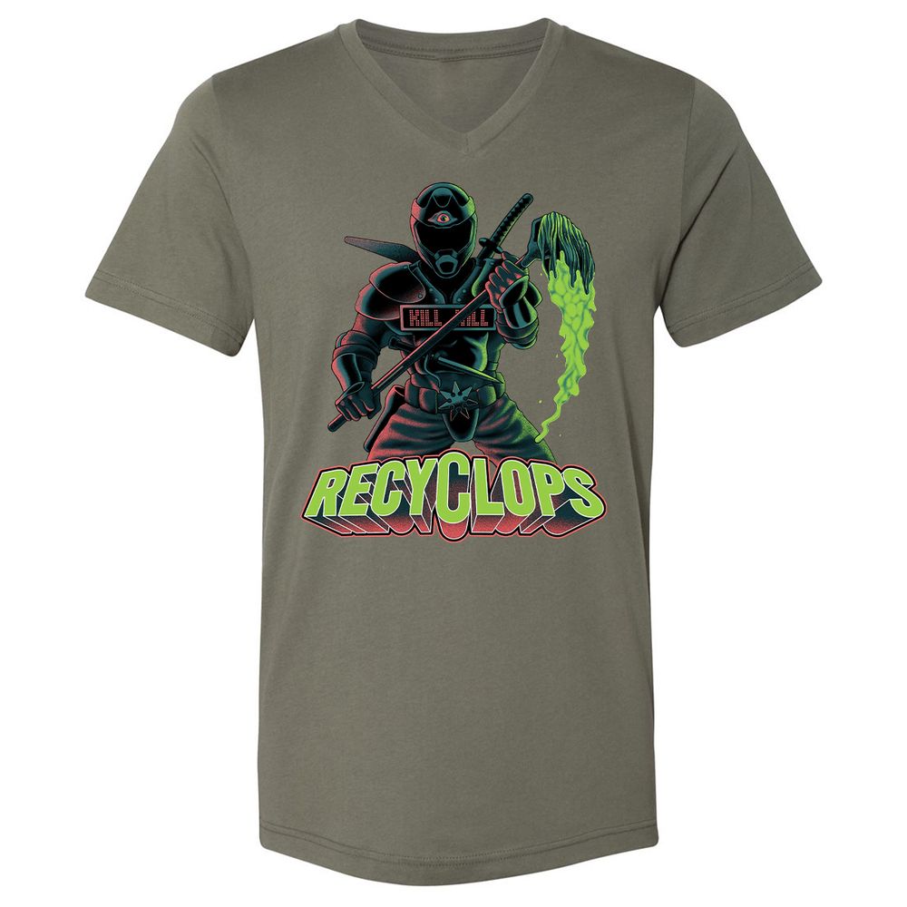 Unisex V-Neck T-Shirt - C4V321YL - Military Green - 10