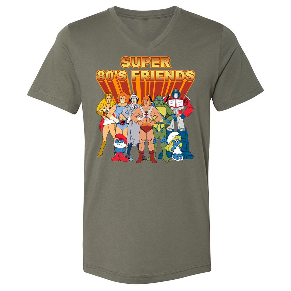 Unisex V-Neck T-Shirt - LXBDKXS9 - Military Green - 10