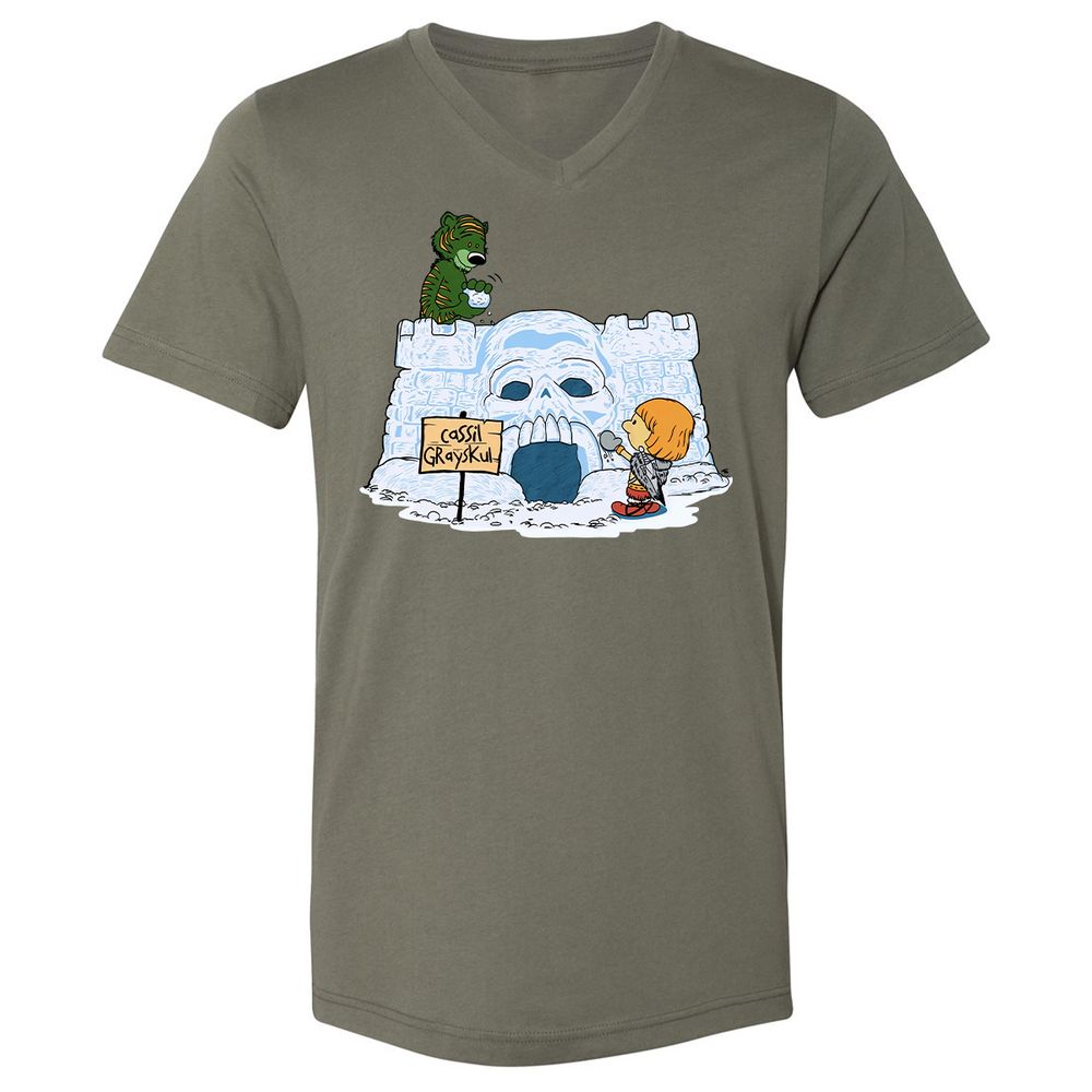 Unisex V-Neck T-Shirt - UCB9QDCJ - Military Green - 10