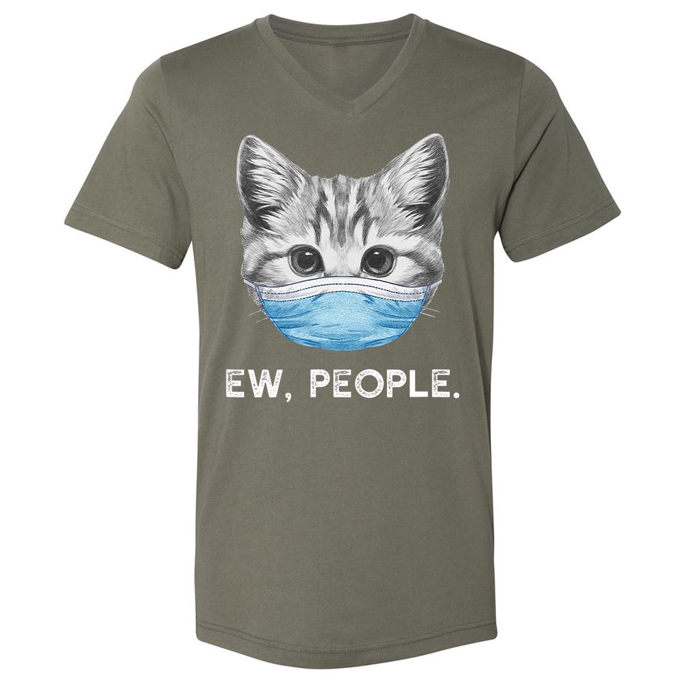 Unisex V-Neck T-Shirt - MF5K4QQH - Military Green - 10