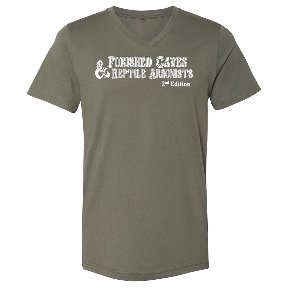 Unisex V-Neck T-Shirt - 4H3FJ2E9 - Military Green - 10