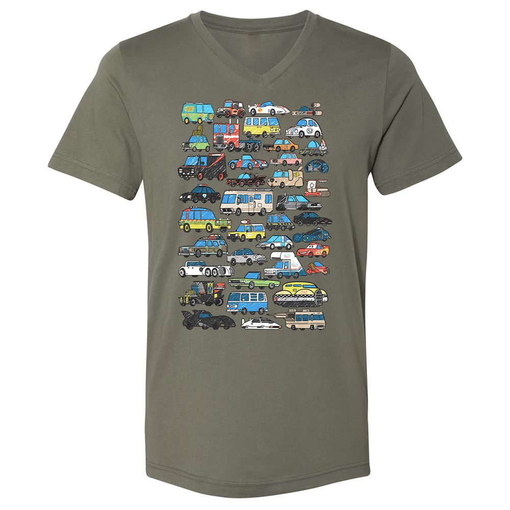 Unisex V-Neck T-Shirt - F18XRGU3 - Military Green - 10