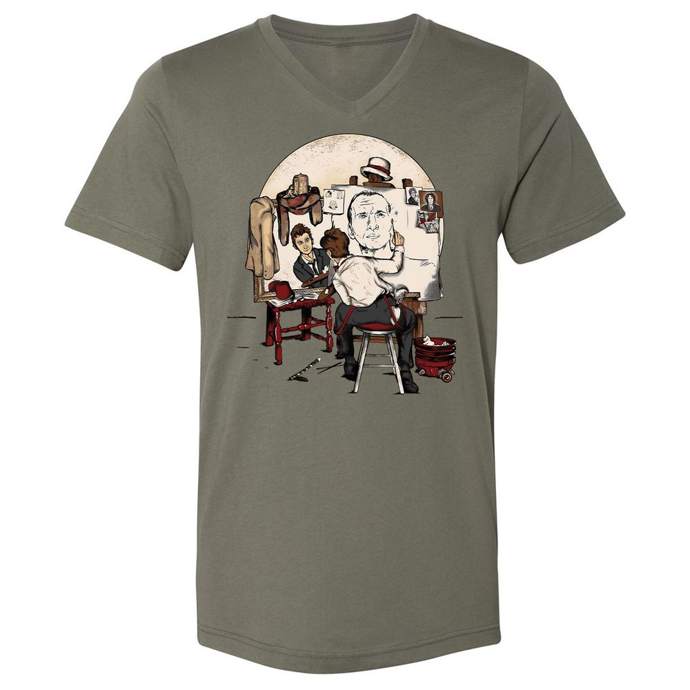 Unisex V-Neck T-Shirt - YFNADRQY - Military Green - 10