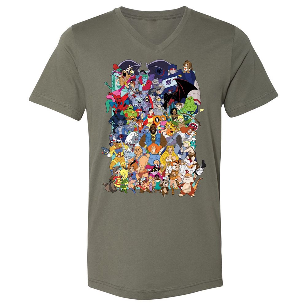 Unisex V-Neck T-Shirt - C9PSRA54 - Military Green - 10