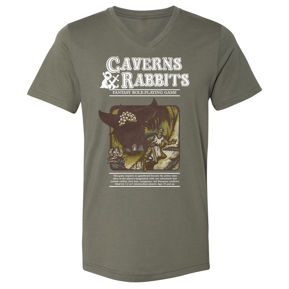 Unisex V-Neck T-Shirt - 8YSVR7MF - Military Green - 10