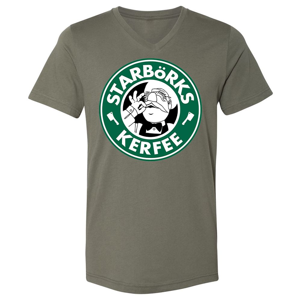 Unisex V-Neck T-Shirt - QQ3H45JH - Military Green - 10