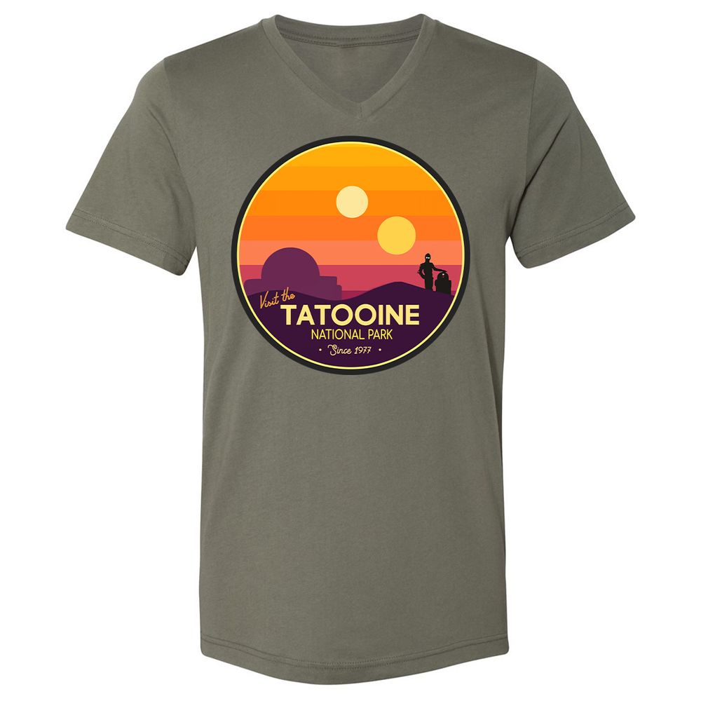 Unisex V-Neck T-Shirt - PZT85NVG - Military Green - 10