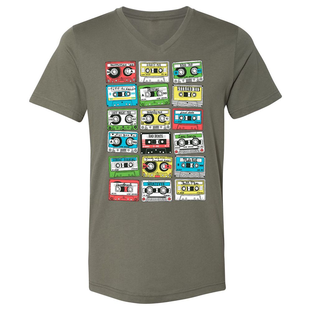 Unisex V-Neck T-Shirt - R7CGAYB4 - Military Green - 10