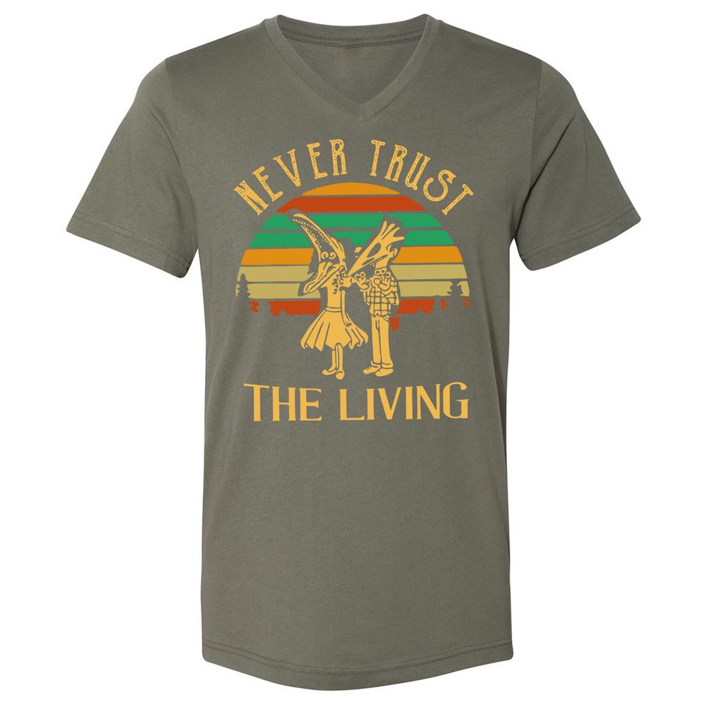 Unisex V-Neck T-Shirt - HZX8G4KS - Military Green - 10