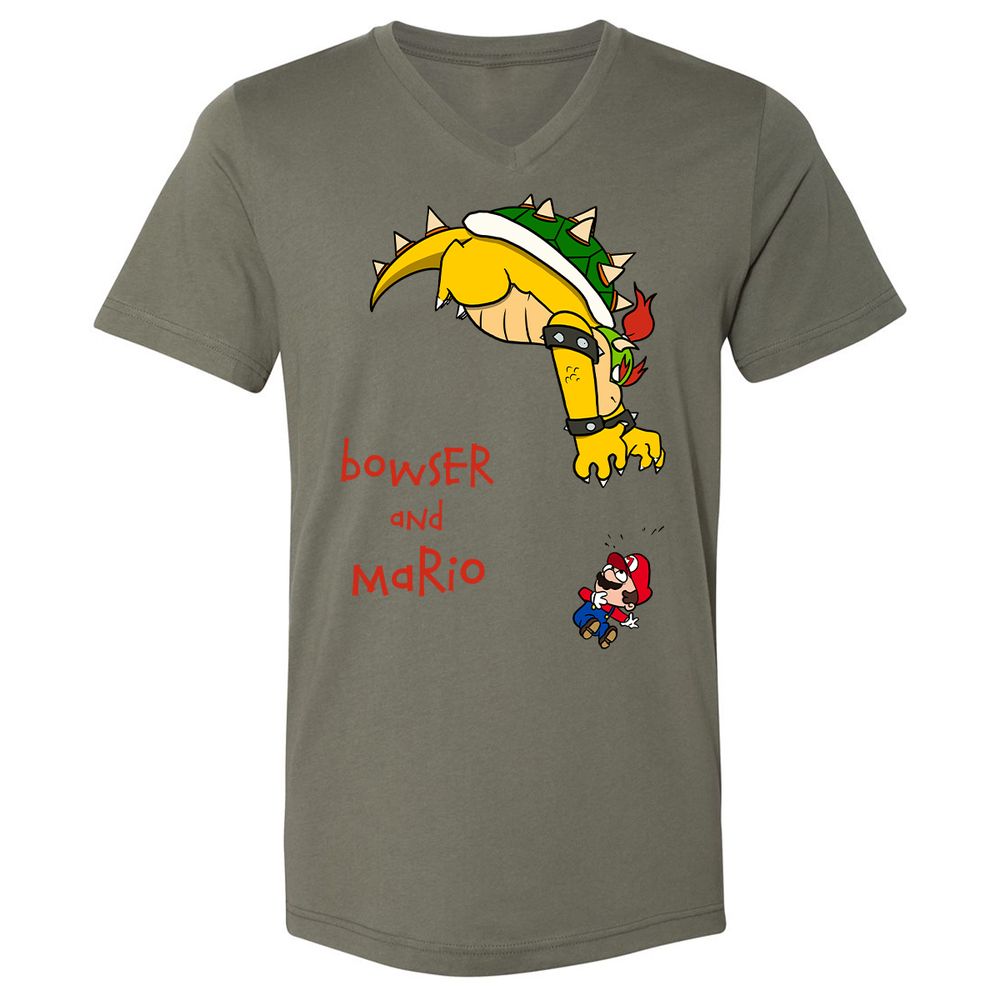 Unisex V-Neck T-Shirt - 8HAP5Z8W - Military Green - 10