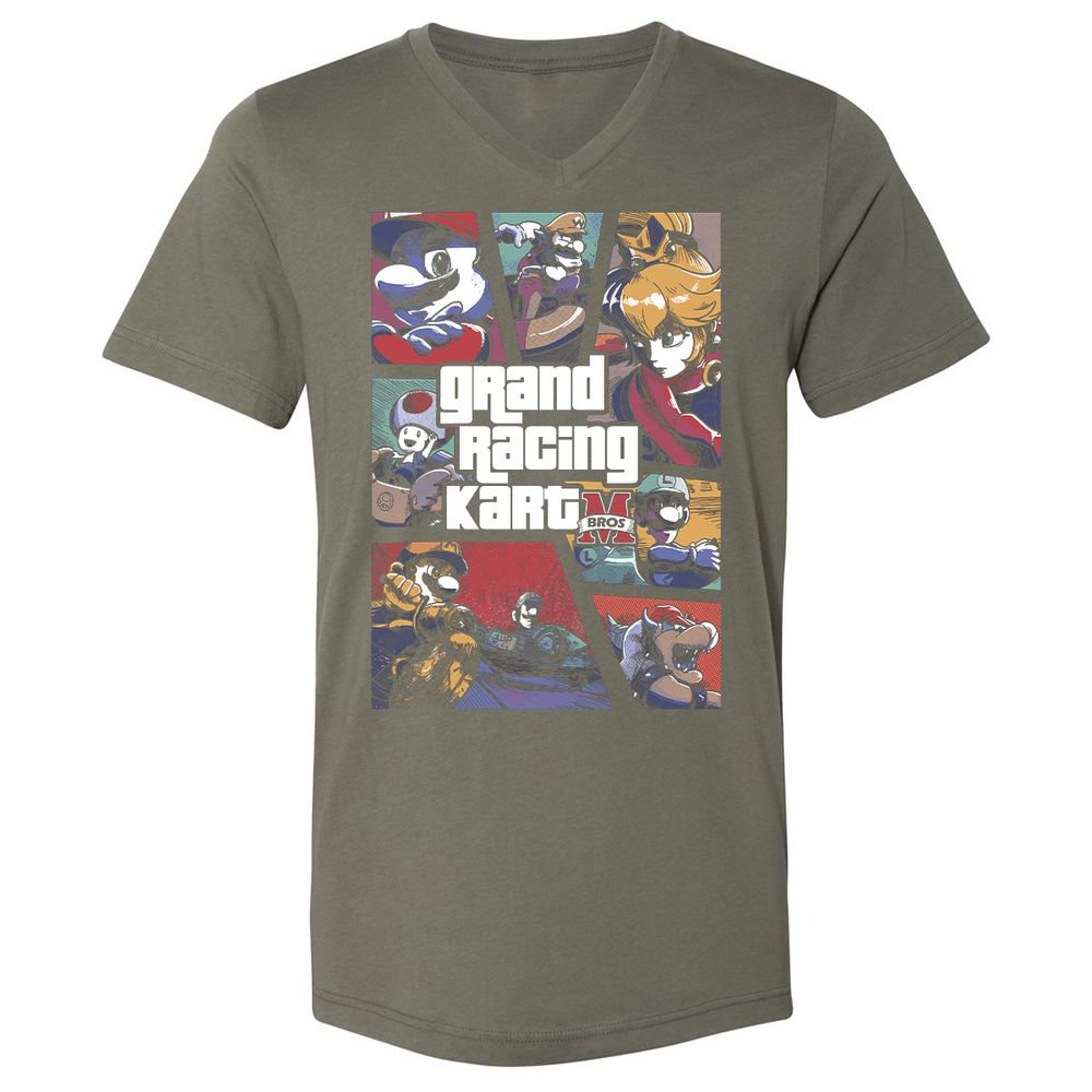 Unisex V-Neck T-Shirt - LU33VTL4 - Military Green - 10