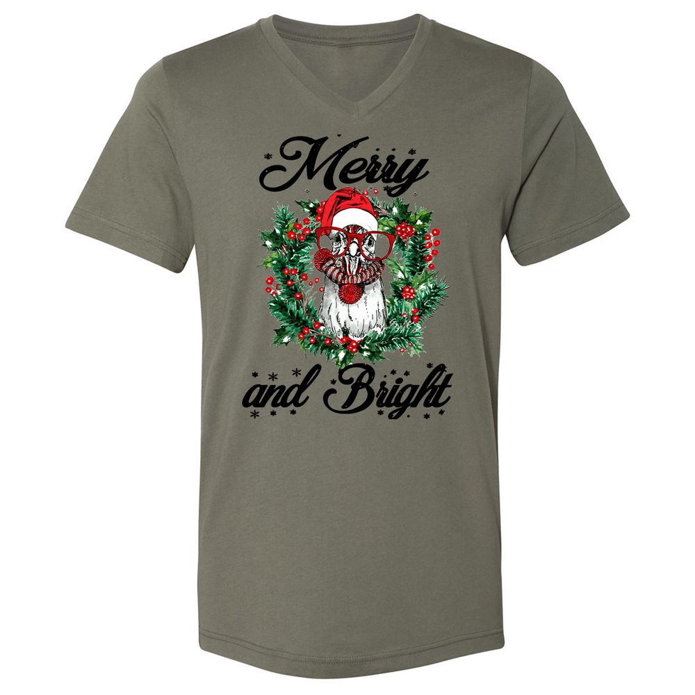 Unisex V-Neck T-Shirt - WUNLP91Y - Military Green - 10
