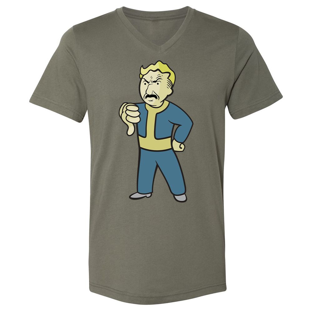 Unisex V-Neck T-Shirt - FAE1TUGU - Military Green - 10