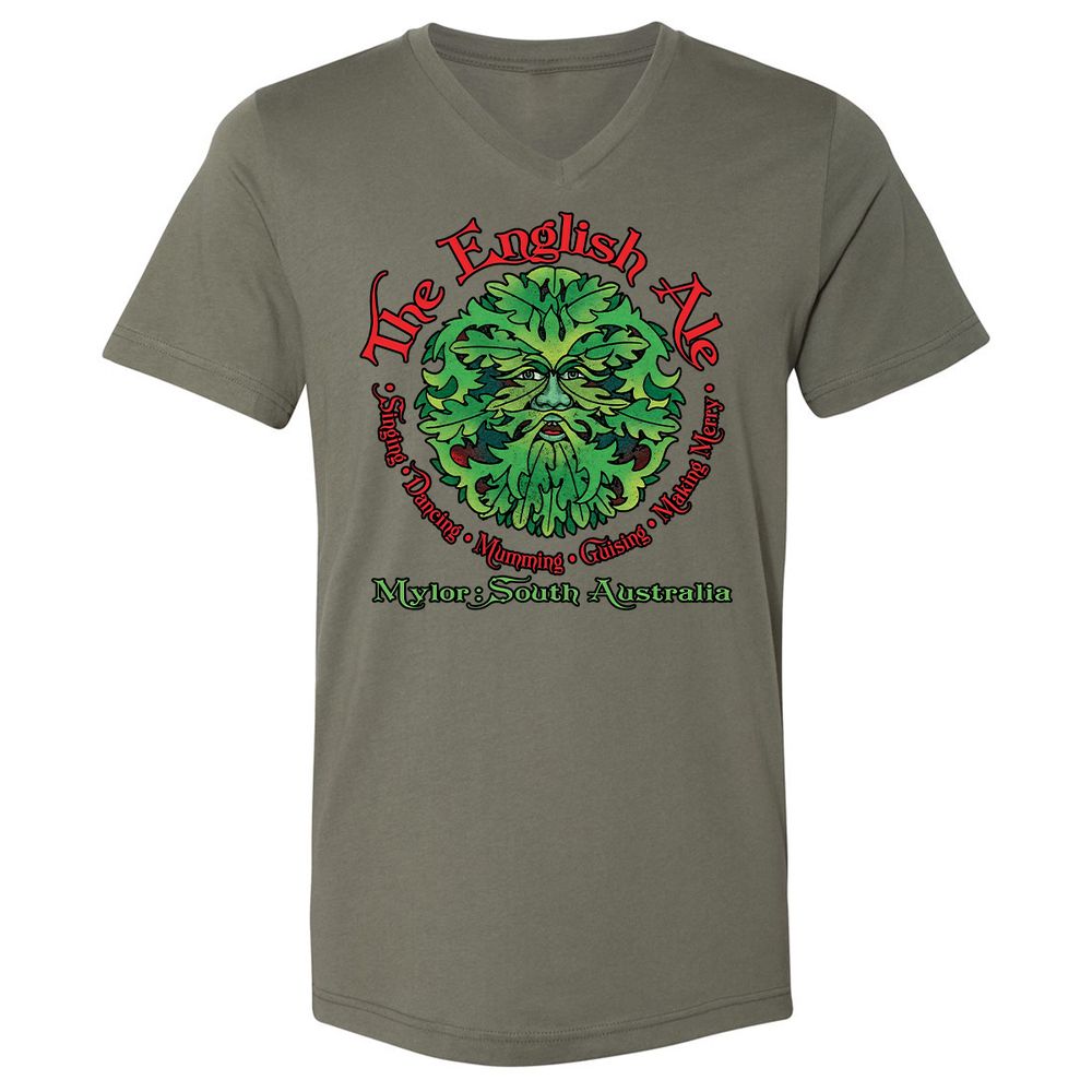 Unisex V-Neck T-Shirt - JDJB7E7Q - Military Green - 10