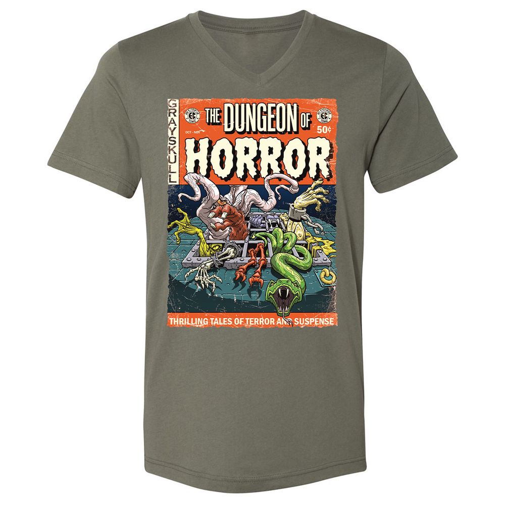 Unisex V-Neck T-Shirt - 1BFDZHPF - Military Green - 10