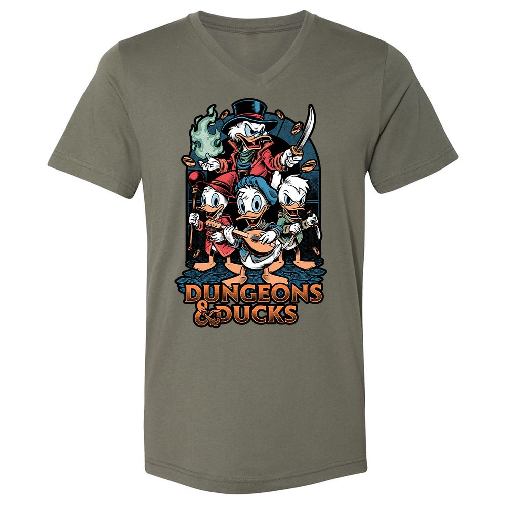Unisex V-Neck T-Shirt - BSDYLVYT - Military Green - 10
