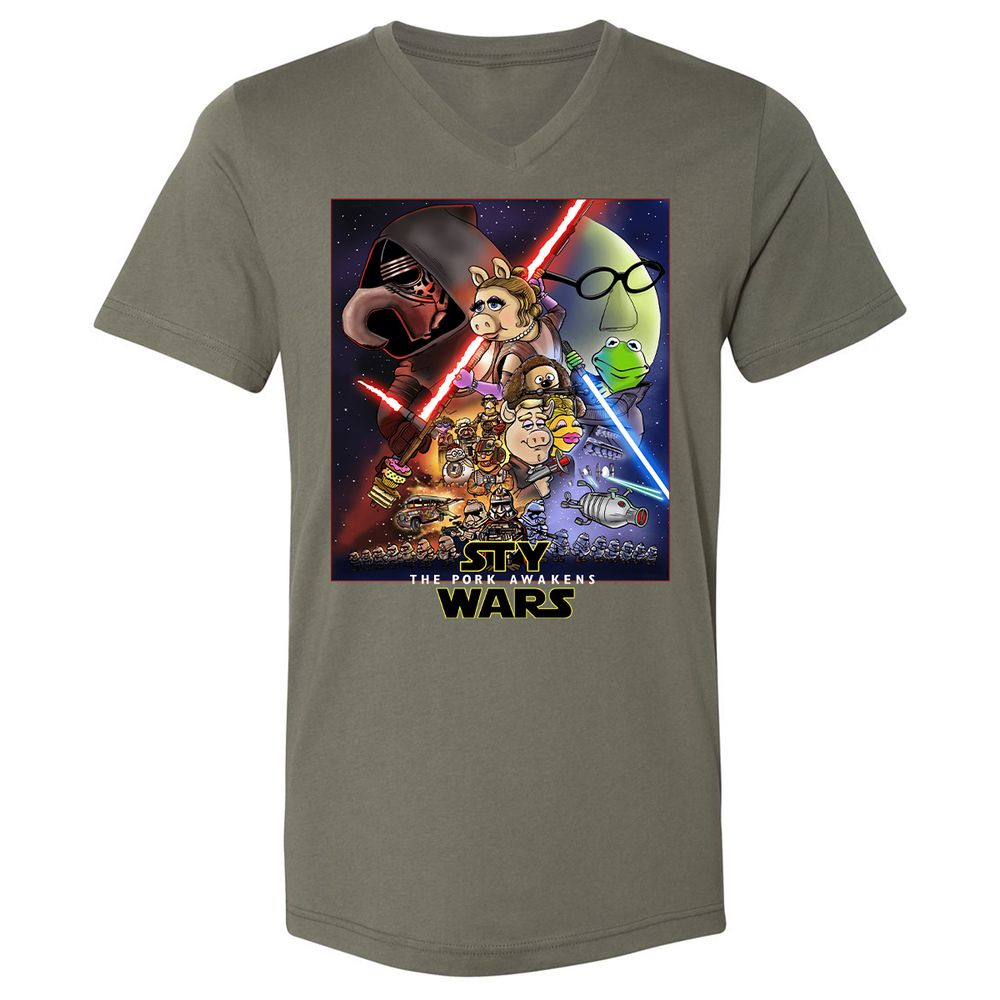 Unisex V-Neck T-Shirt - TKRUB669 - Military Green - 10