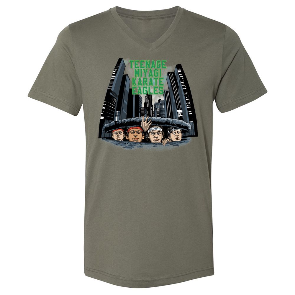 Unisex V-Neck T-Shirt - 5XU6JFTM - Military Green - 10