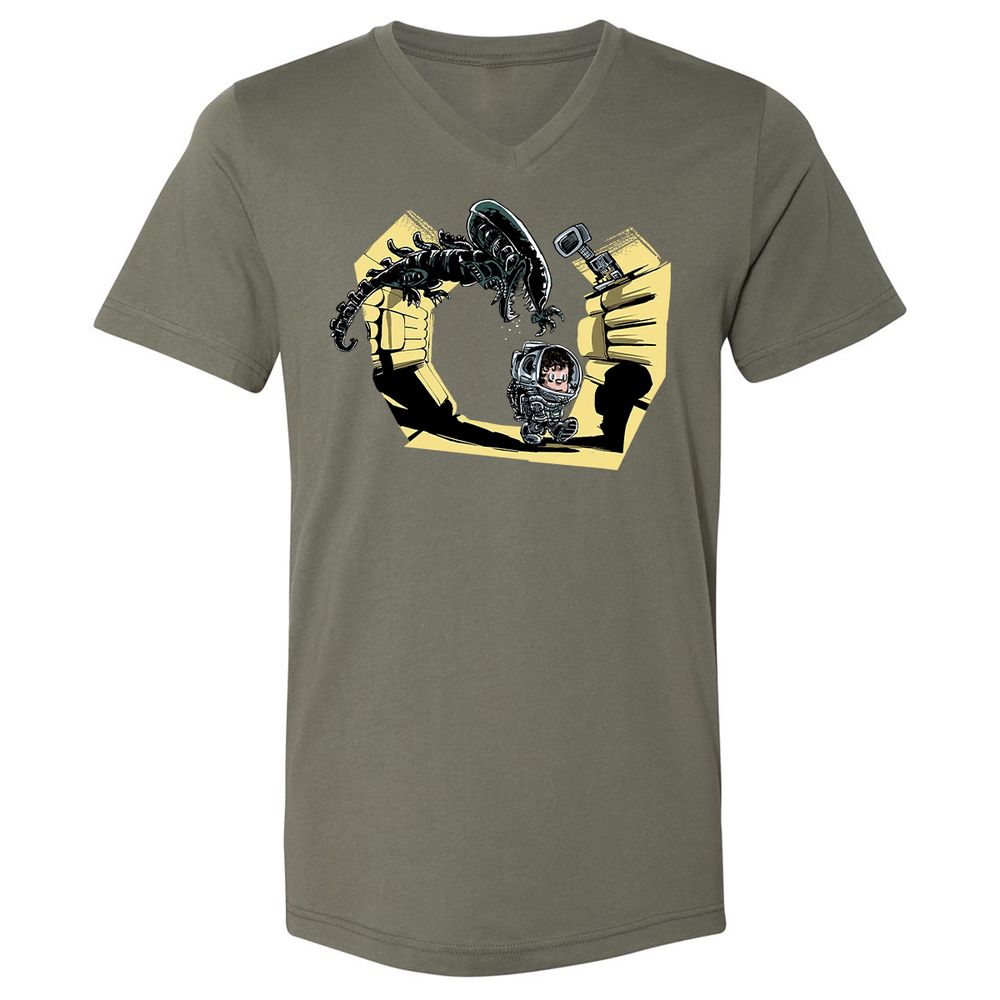 Unisex V-Neck T-Shirt - DRGMET7F - Military Green - 10