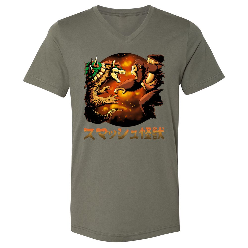 Unisex V-Neck T-Shirt - MBAPDAXG - Military Green - 10