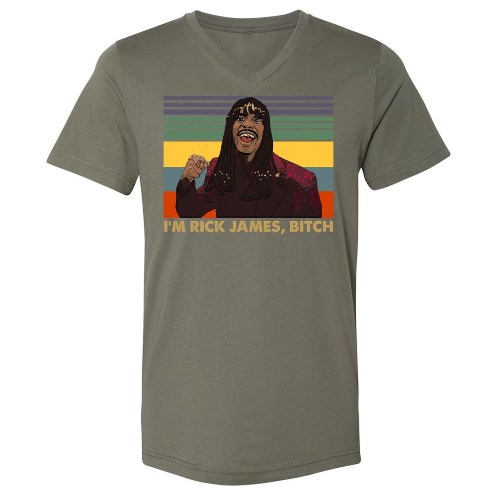 Unisex V-Neck T-Shirt - YCVB7CZR - Military Green - 10
