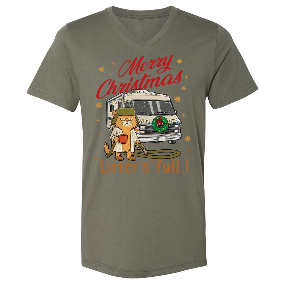 Unisex V-Neck T-Shirt - Z4LXAFQY - Military Green - 10