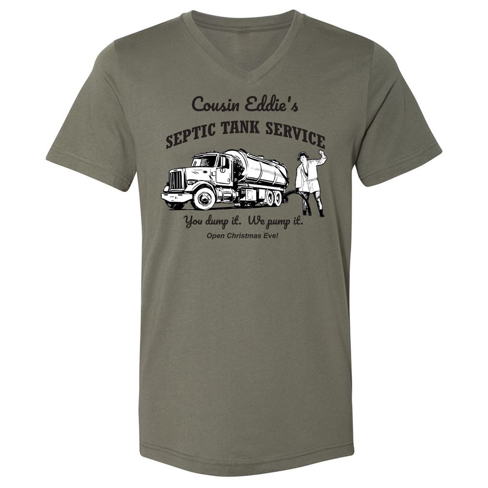 Unisex V-Neck T-Shirt - YZGLQSX7 - Military Green - 10