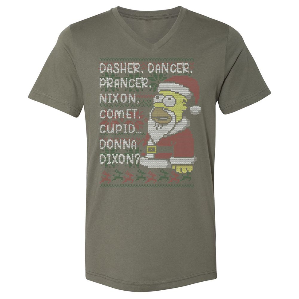 Unisex V-Neck T-Shirt - XU99ZG5J - Military Green - 10
