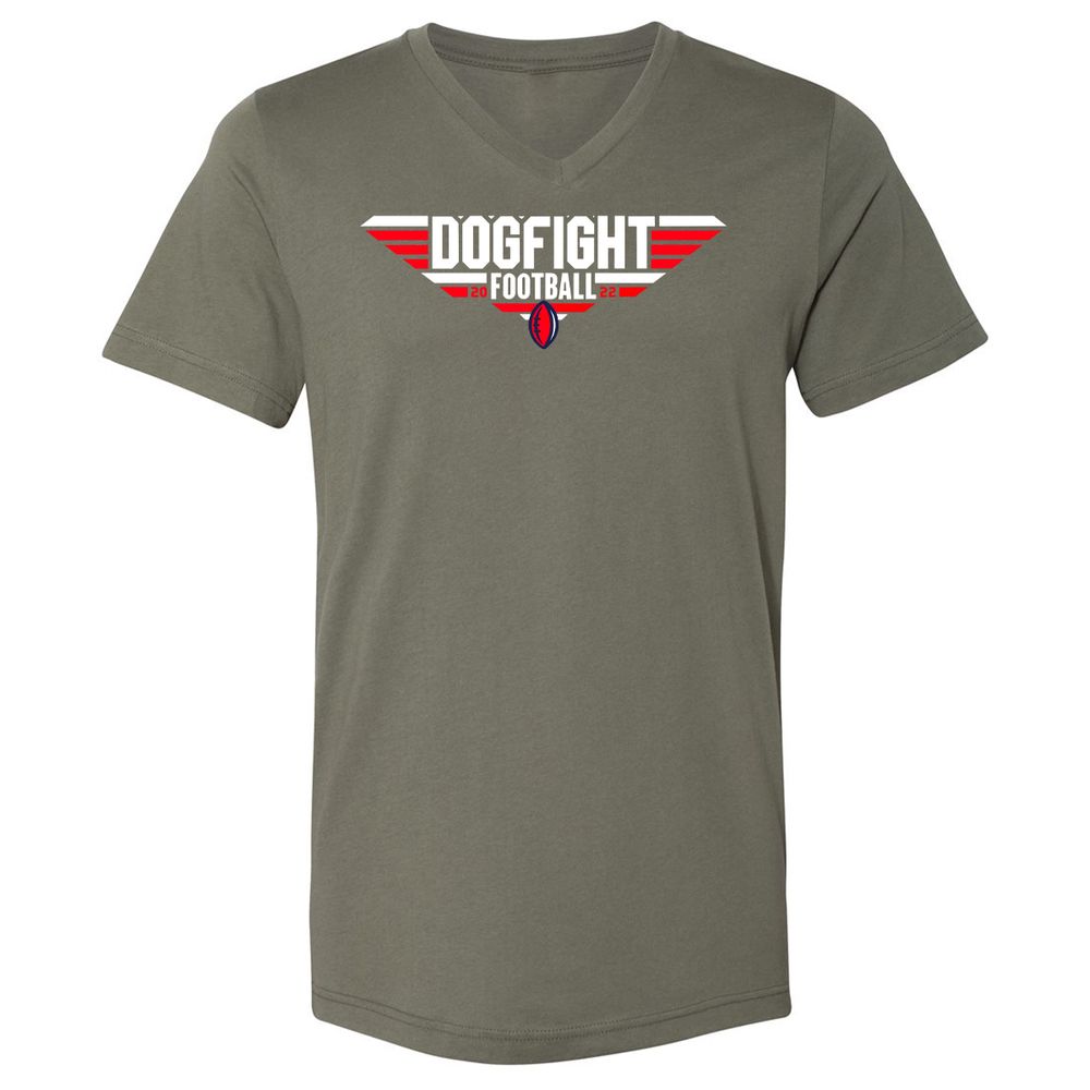 Unisex V-Neck T-Shirt - 6KJ4UUPV - Military Green - 10
