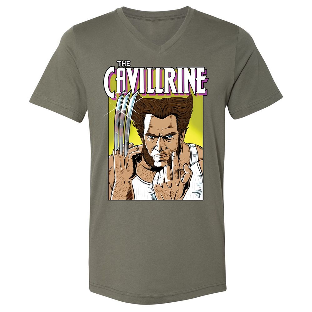 Unisex V-Neck T-Shirt - PUMNFWYX - Military Green - 10