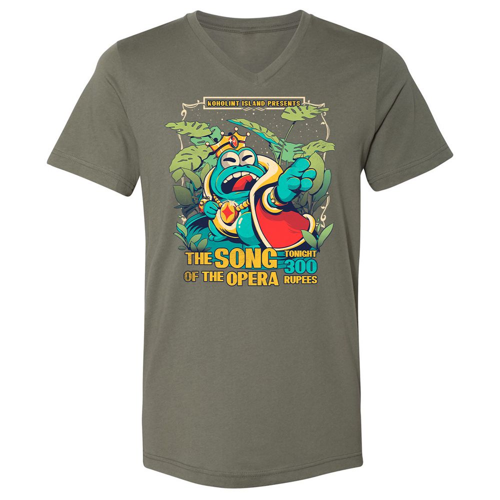 Unisex V-Neck T-Shirt - BZCJVKEW - Military Green - 10