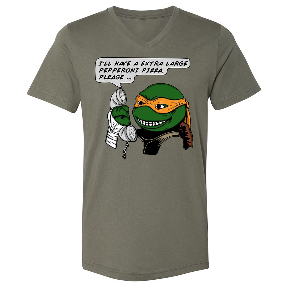 Unisex V-Neck T-Shirt - WYY5ZHMA - Military Green - 10