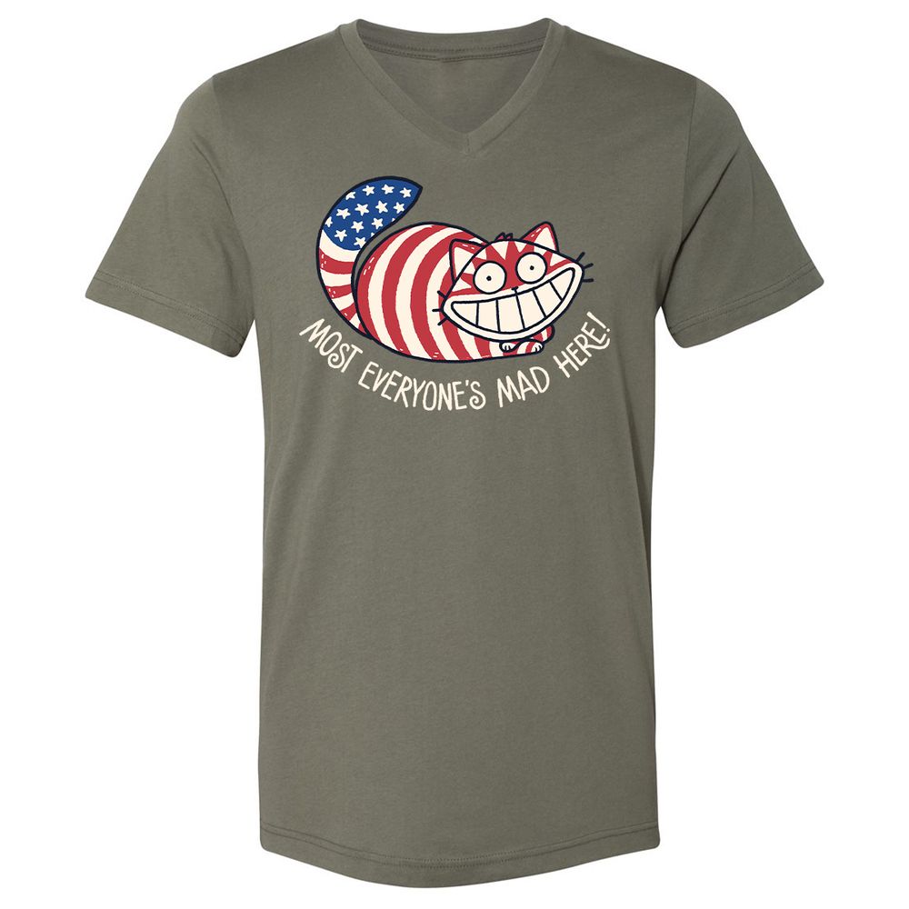 Unisex V-Neck T-Shirt - CPRE4MLA - Military Green - 10