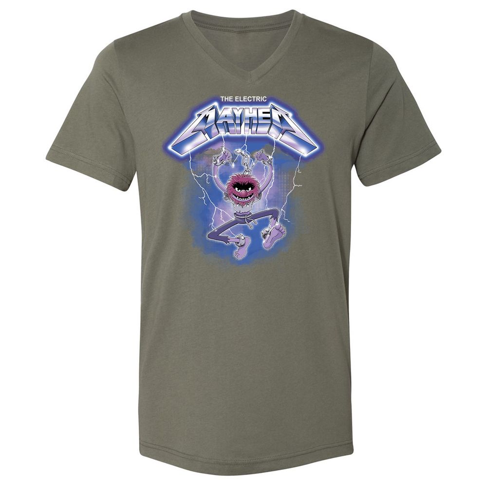 Unisex V-Neck T-Shirt - XW5RCYJD - Military Green - 10