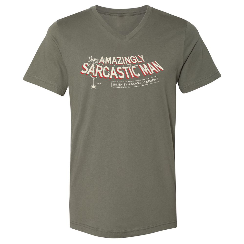 Unisex V-Neck T-Shirt - W4E8QJEJ - Military Green - 10