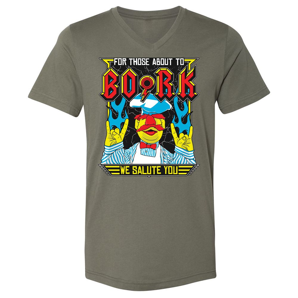 Unisex V-Neck T-Shirt - ZC5LX4QM - Military Green - 10