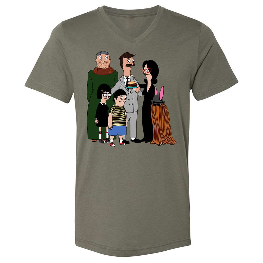 Unisex V-Neck T-Shirt - 4HLK5QQH - Military Green - 10