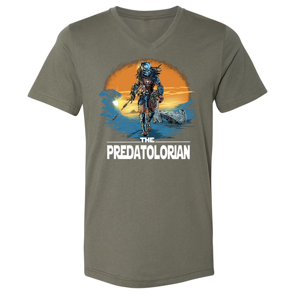 Unisex V-Neck T-Shirt - TZZJ1359 - Military Green - 10