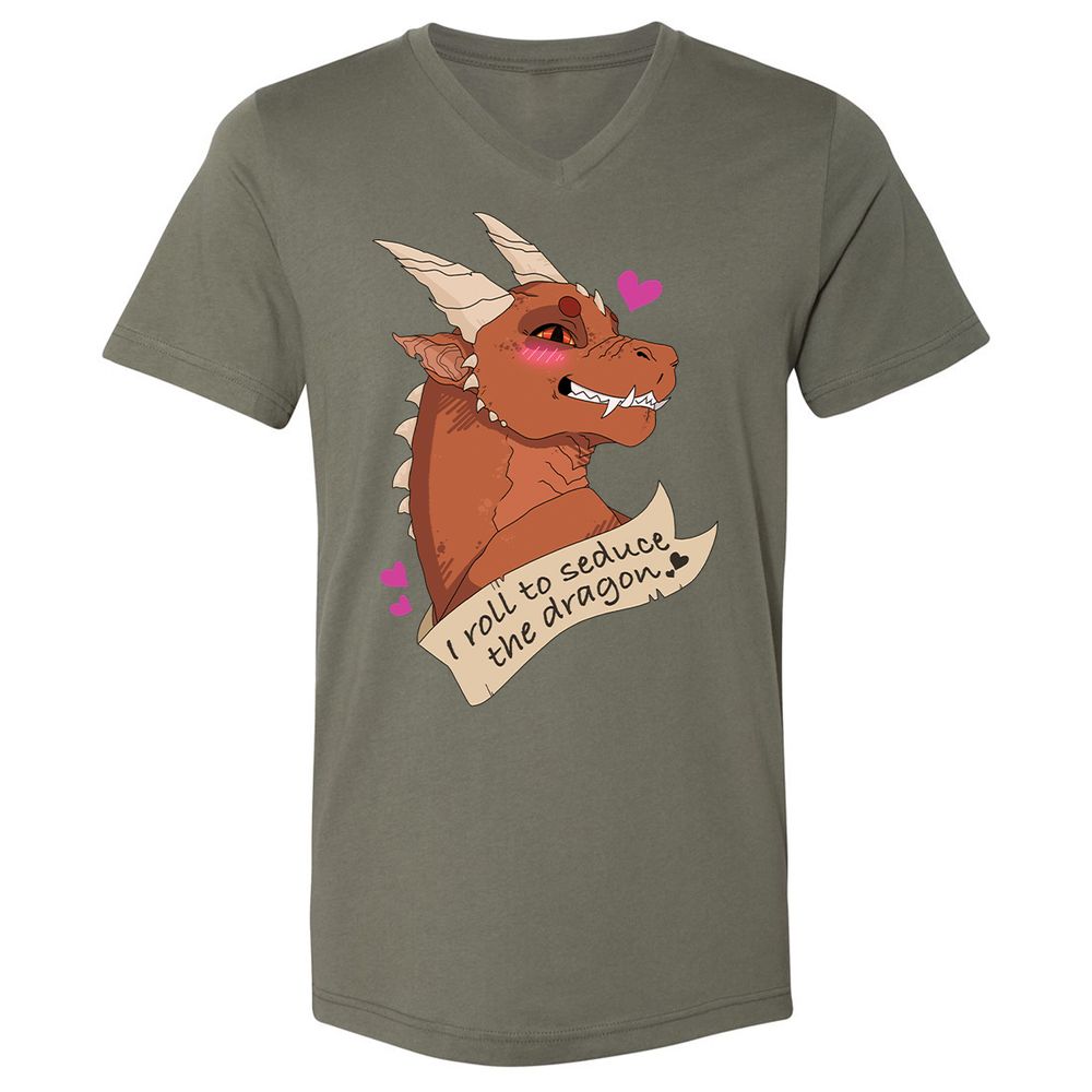 Unisex V-Neck T-Shirt - Y6L2HXKM - Military Green - 10