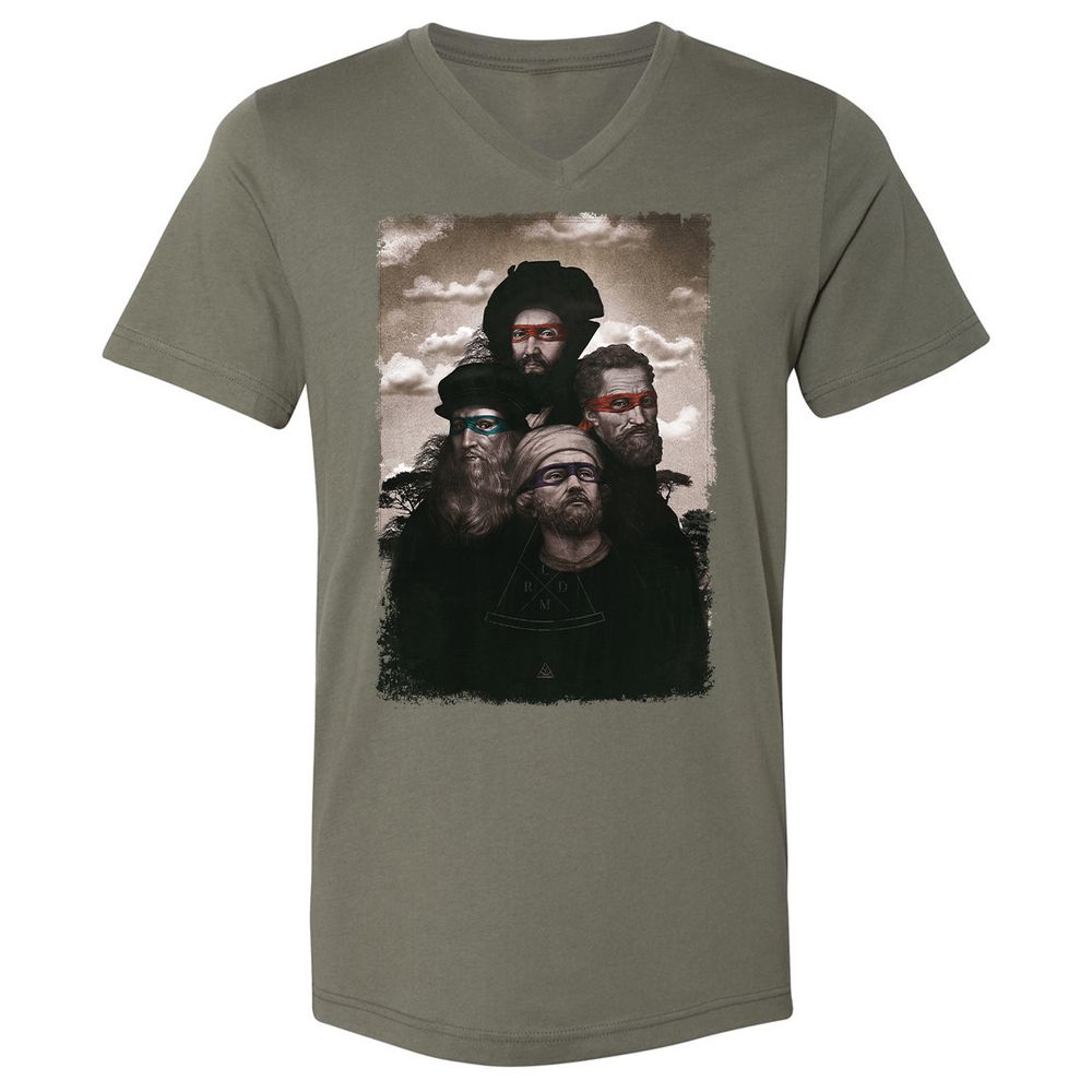 Unisex V-Neck T-Shirt - 7XZE5FG3 - Military Green - 10