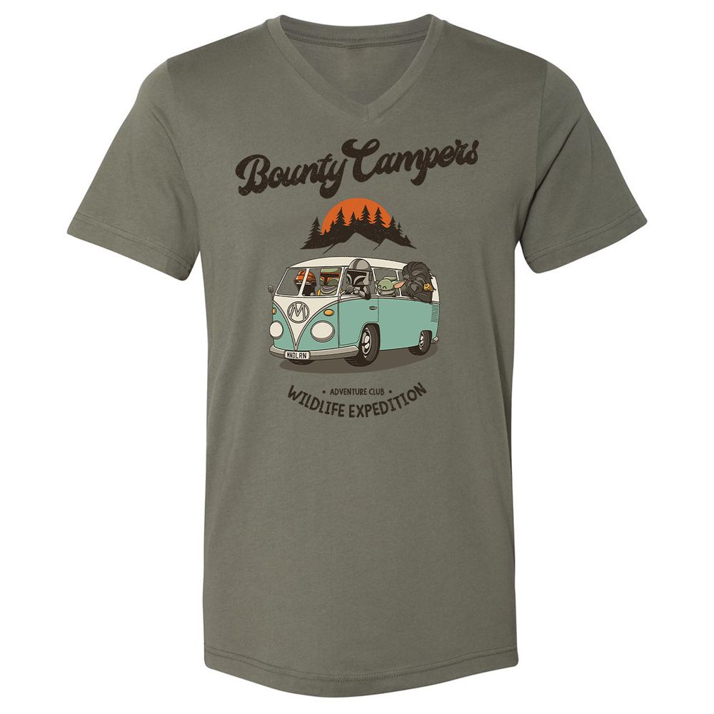 Unisex V-Neck T-Shirt - 98X8RZA1 - Military Green - 10