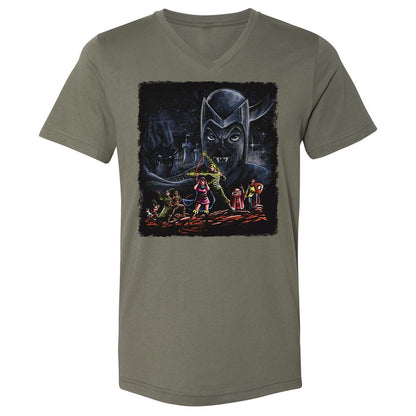 Unisex V-Neck T-Shirt - 3TBZGSVY - Military Green - 10